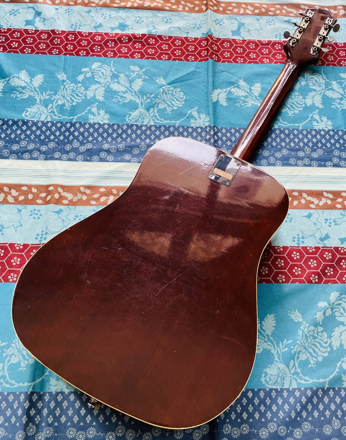 Rare guitare acoustique dreadnought Epiphone FT145 Texan n°141265 (1976/1979, Japan), révision luthier Manteau (facture 22.07.26) – Image 7