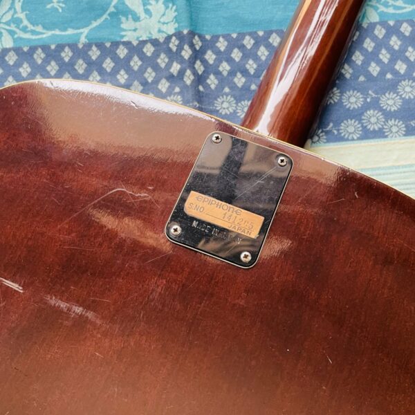 Rare guitare acoustique dreadnought Epiphone FT145 Texan n°141265 (1976/1979, Japan), révision luthier Manteau (facture 22.07.26) – Image 8
