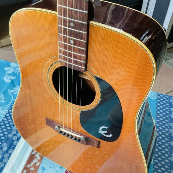 Rare guitare acoustique dreadnought Epiphone FT145 Texan n°141265 (1976/1979, Japan), révision luthier Manteau (facture 22.07.26) – Image 12