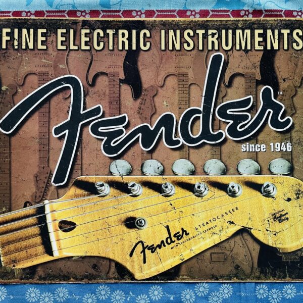 Plaque publicitaire en métal Fender