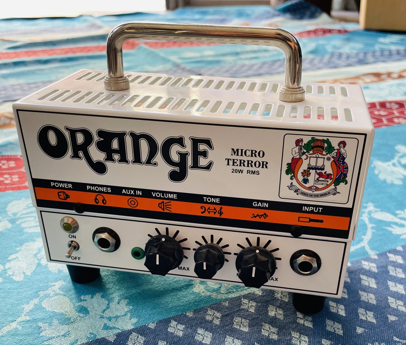 Mini tête d’ampli lampe Orange Micro Terror n°421530215, alim, câble HP blanc – Image 2