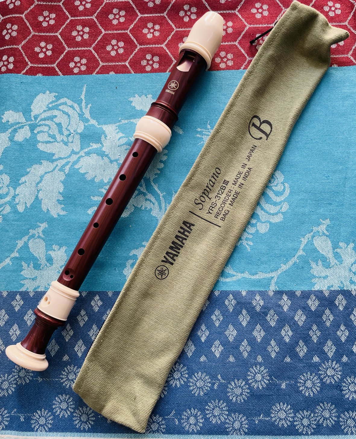 Flûte à bec Yamaha baroque soprano YRS 312B III, housse d’origine, Ut (Japon)