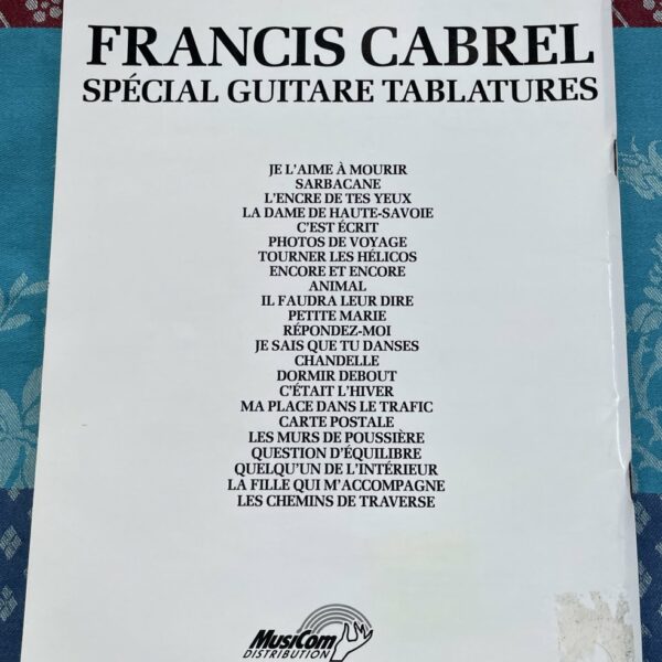 Alternative view of Livre Francis Cabrel, Spécial Guitare Tablatures, Musicom