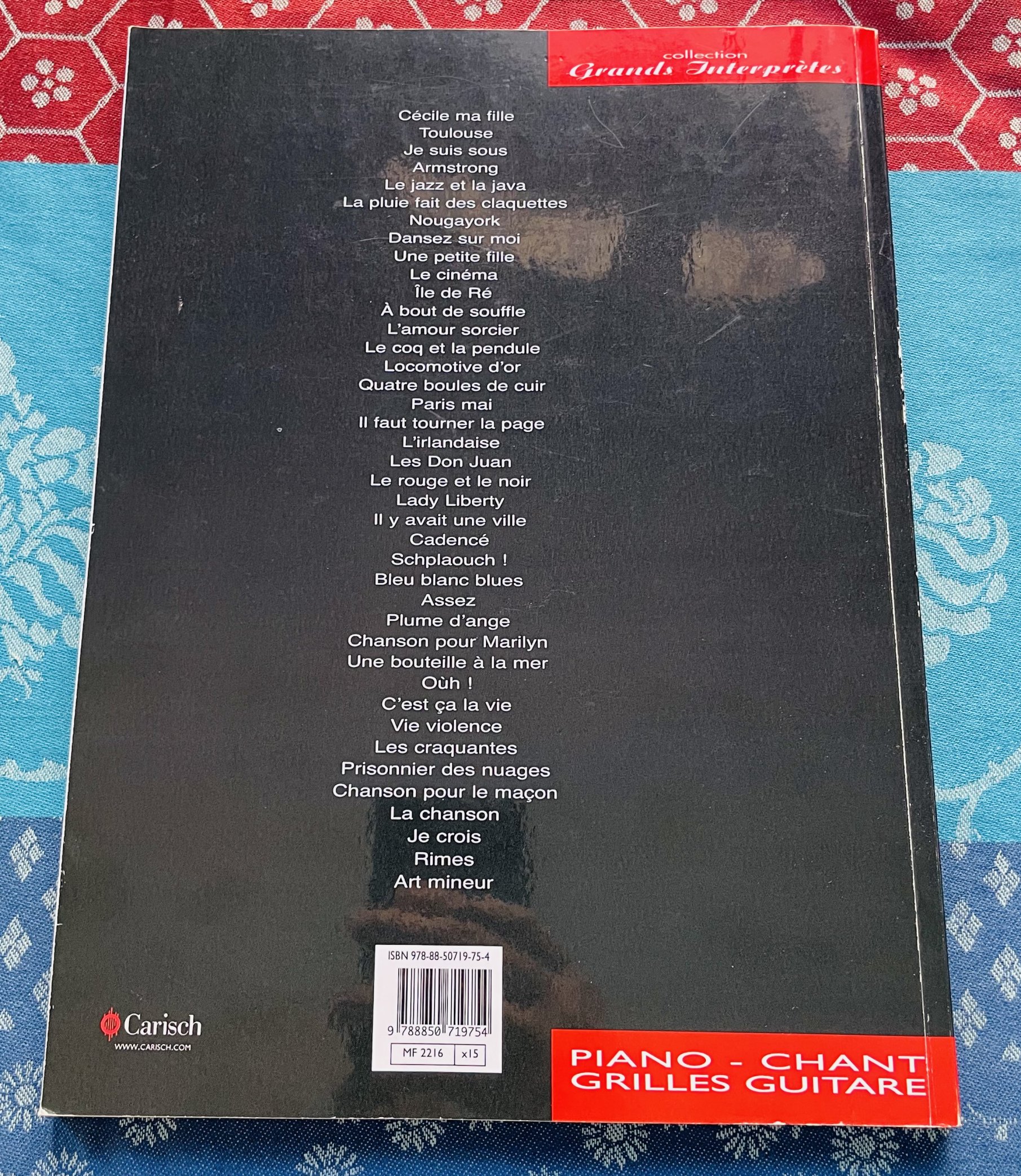 Beau livre piano chant grille guitare de Claude Nougaro, Carish – Image 2