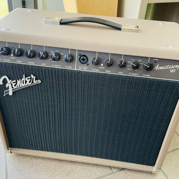 Ampli acoustique Fender Acoustasonic 90 n°ICTI15016597, alim, 90W