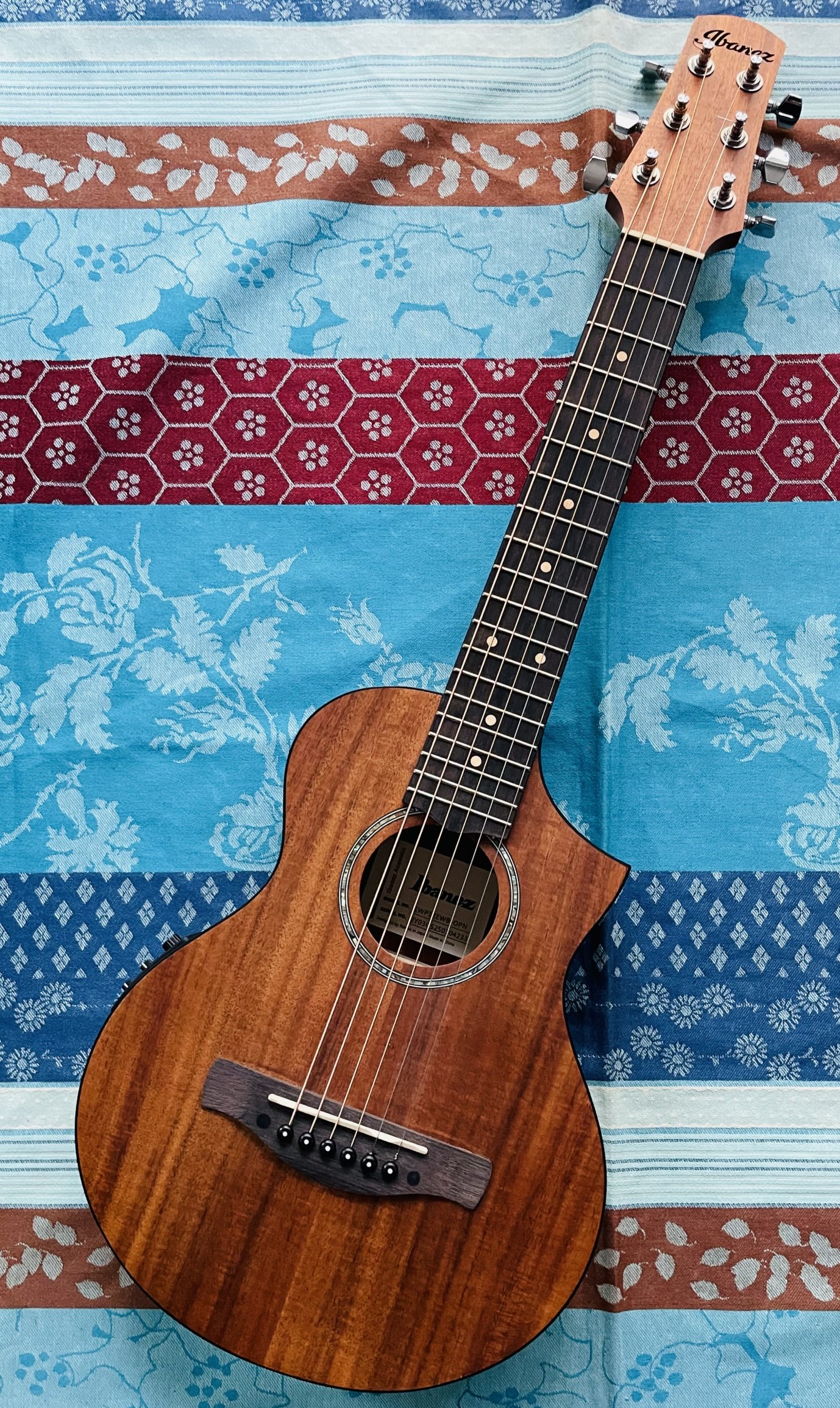 Ukulélé électro-acoustique ténor Ibanez EWP12EWB-OPN Natural n°2Y03GS250104233, housse