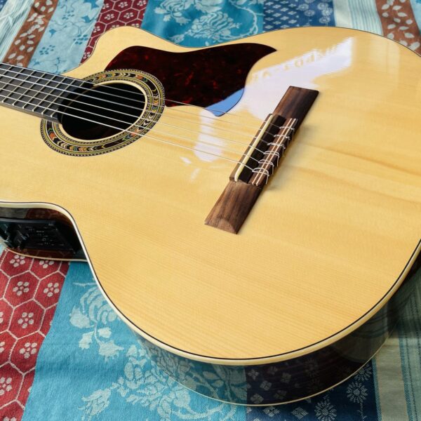 Alternative view of Guitare électro-classique Kremona Performer F65CW SB Natural n°25007.14.07, belle housse Boston, pickguard ajouté