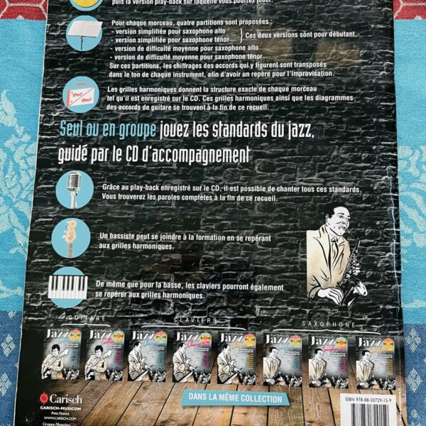Alternative view of Livre partition pour saxophone alto Les Tubes Jazz, volume 01, CD, Carish