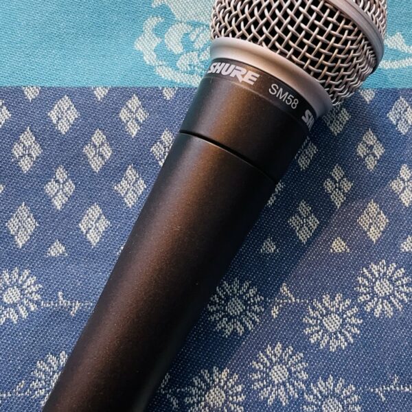 Micro dynamique Shure SM58, pochette Shure, câble XLR