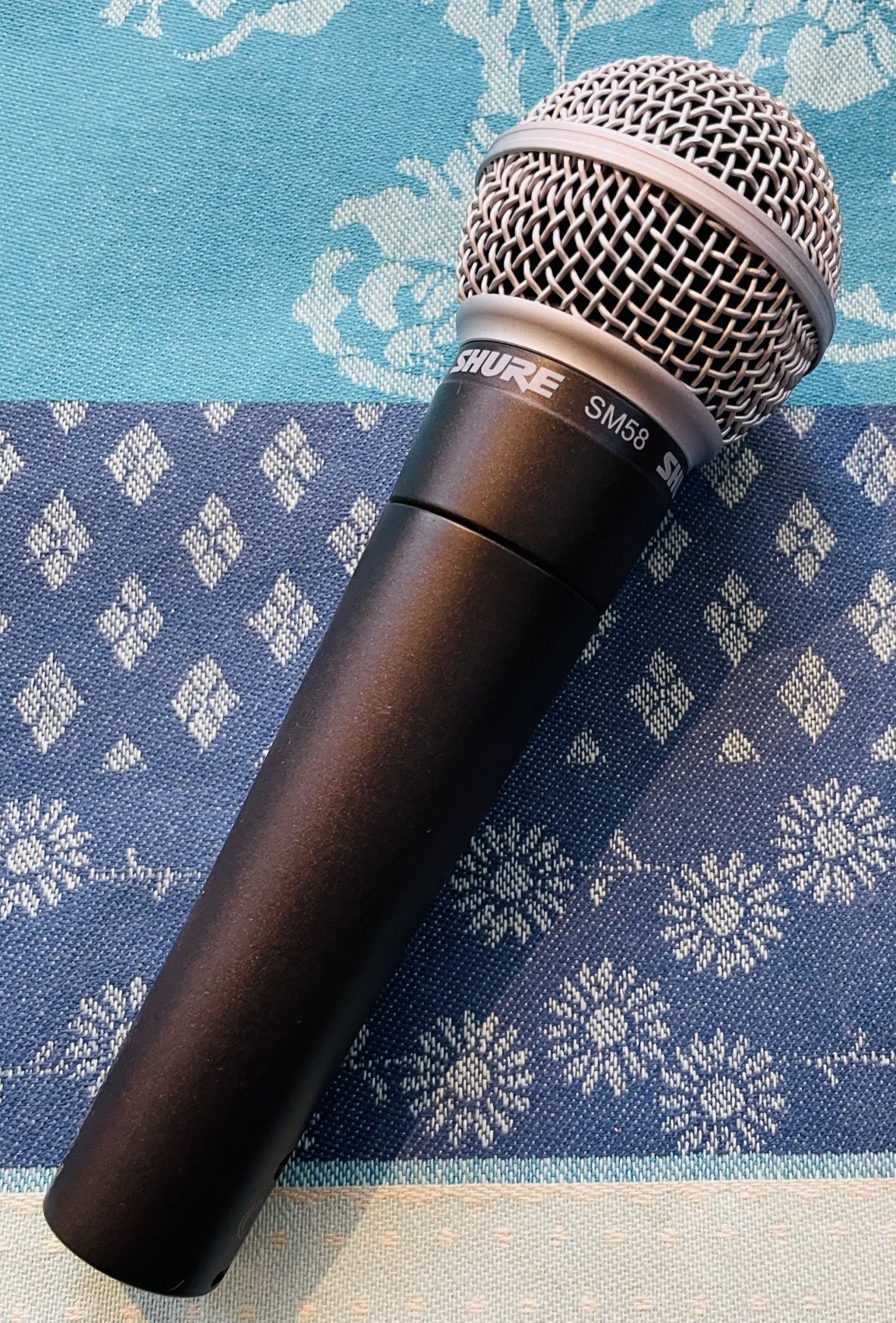 Micro dynamique Shure SM58, pochette Shure, câble XLR
