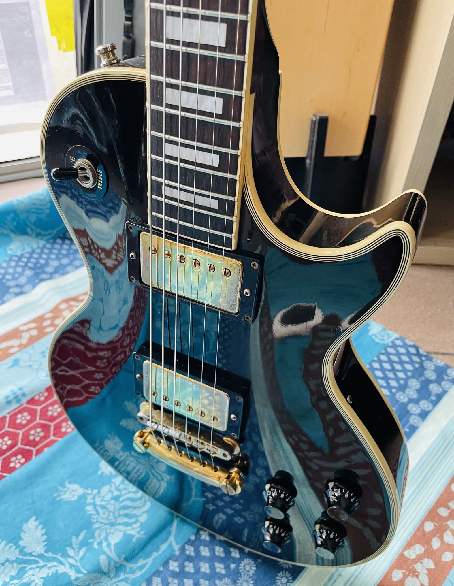 Guitare électrique Burny Les Paul Custom Japan (années 1980, Japan), étui Gator, révision luthier THEBE (facture 10.10.26) – Image 10