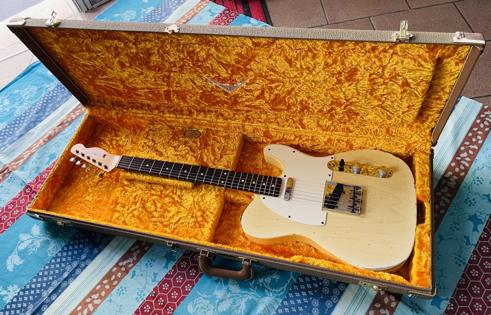 Guitare électrique Fender 60 Telecaster Relic natural blonde Custom Shop n°CZ554747 (2021, USA), certificats et étui Fender Custom Shop, capot et sangle d’origine – Image 14