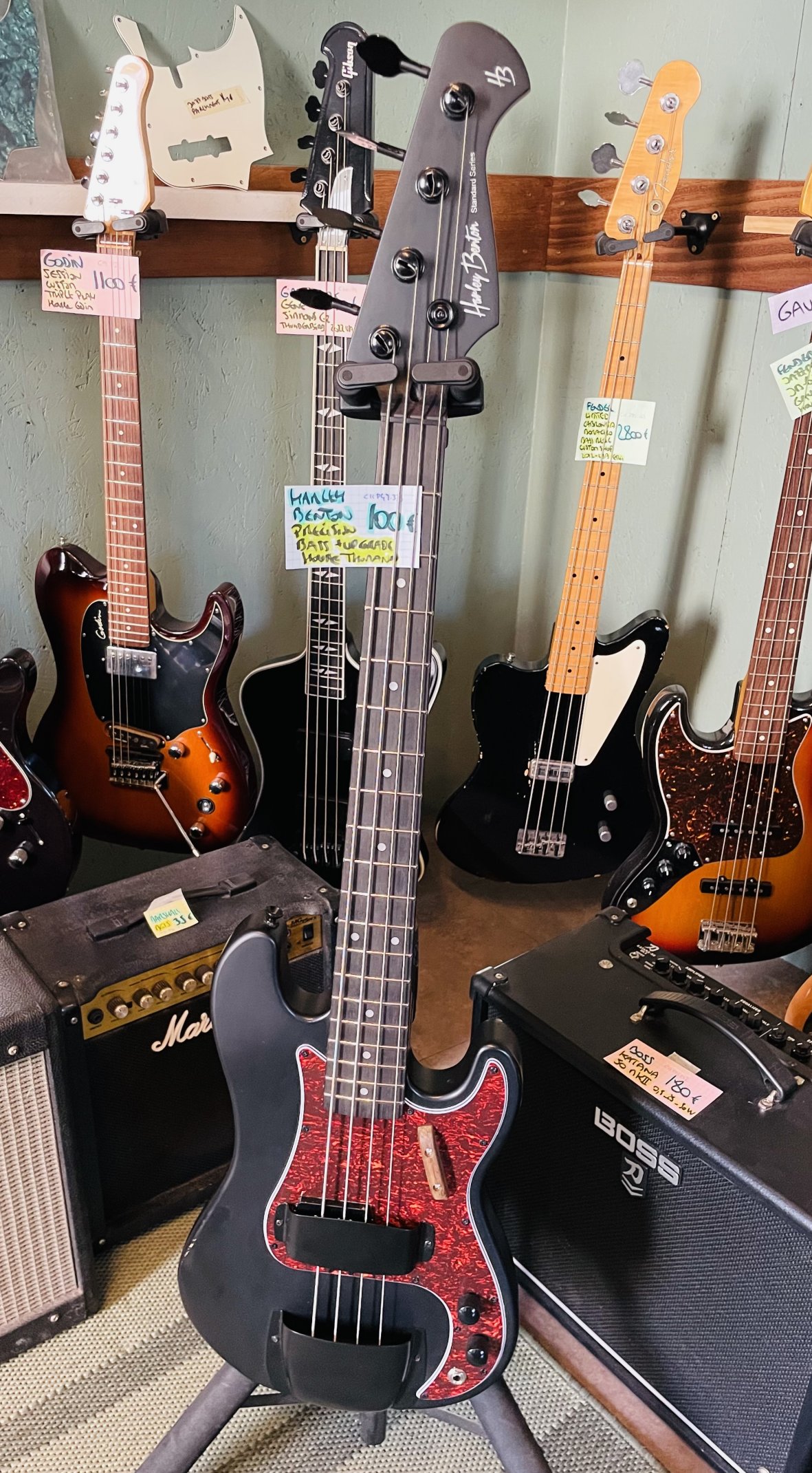 Basse électrique Harley Benton Precision Bass PB20 SBK, upgrade micros et accessoires, housse Thomann – Image 5